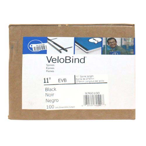 GBC Premium Black Velobind 4pin Reclosable Binding Strips 100pk - 9760100