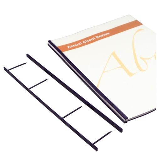 GBC Premium Black Velobind 4pin Reclosable Binding Strips 100pk - 9760100