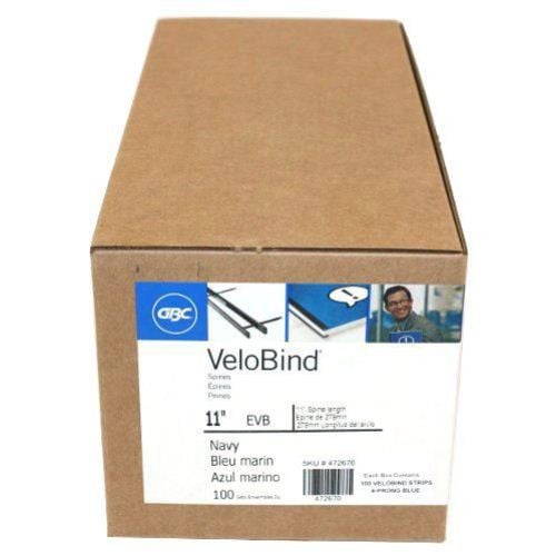 GBC Premium Navy Velobind 4pin Reclosable Binding Strips 100pk - 9760106