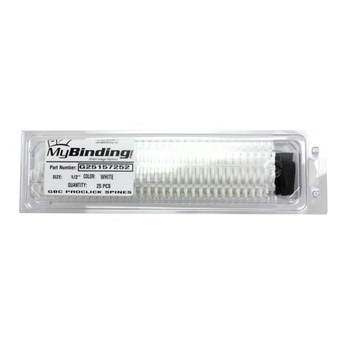 GBC White 1/2" Proclick Spines 10pk - 25157270