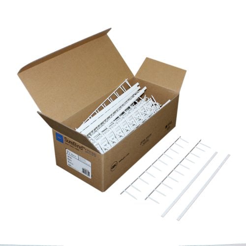 GBC White 1" x 11" 10 Pin SureBind Strips - 1132820