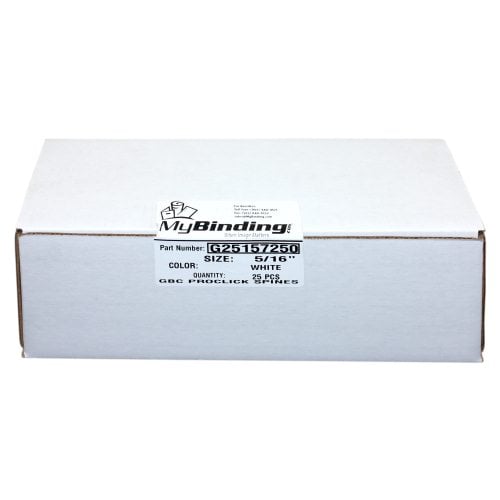 GBC White 5/16" Proclick Spines 25pk - 25157250