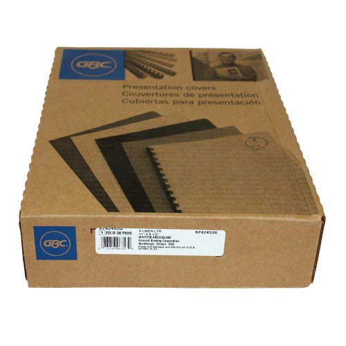 GBC White Linen Weave 8.5" x 11" Covers 200pk - 9742452