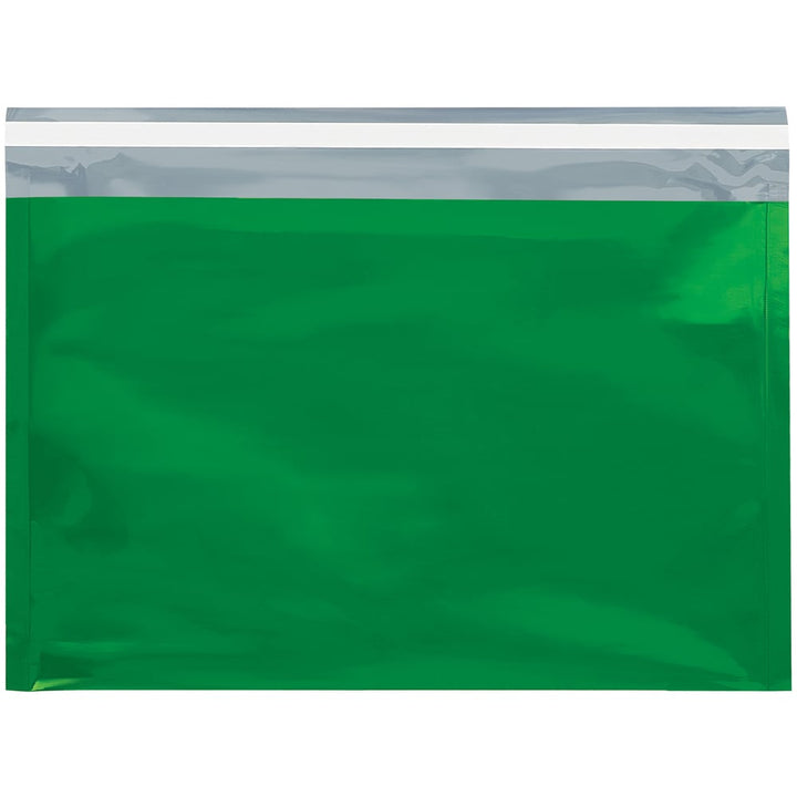 9 1/2 x 12 3/4" Green Metallic Glamour Mailers - 250pk