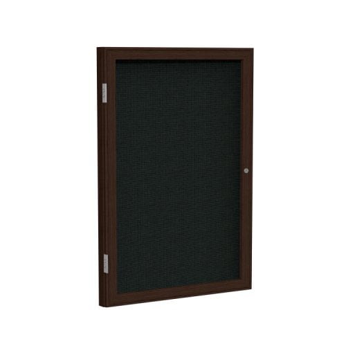 Ghent 1Door Walnut Frame Indoor Black Tackboard
