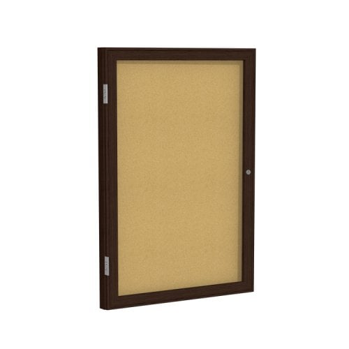 Ghent 1Door Walnut Frame Indoor Cork Board