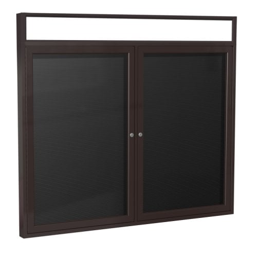 Ghent 2-Door Bronze Illuminated Headliner Black Letterboard - Indoor