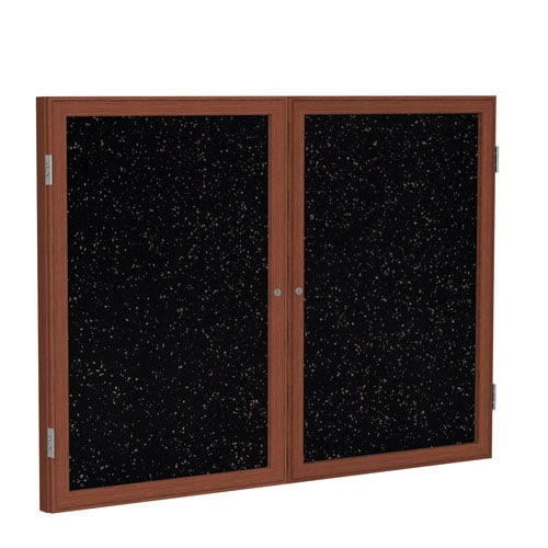 Ghent 2-Door Cherry Frame Recycled Rubber Speckled Tackboard