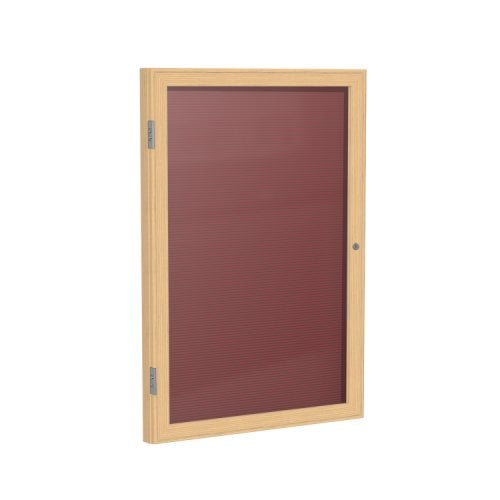 Ghent 24"x18" 1Door Oak Indoor  Burgundy Letterboard