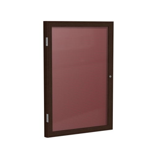Ghent 24"x18" 1Door Walnut Indoor  Burgundy Letterboard
