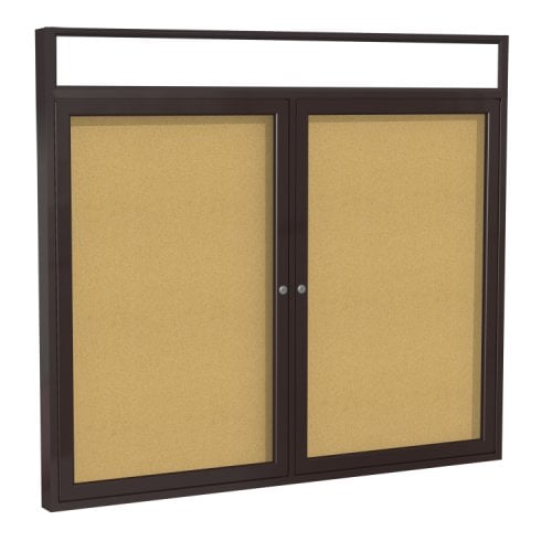 Ghent 2Door Bronze Aluminum Illuminated Headliner Corkboard