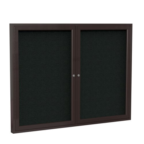 Ghent 2Door Bronze Aluminum Indoor Black Tackboard
