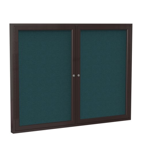 Ghent 2Door Bronze Aluminum Indoor Blue Tackboard
