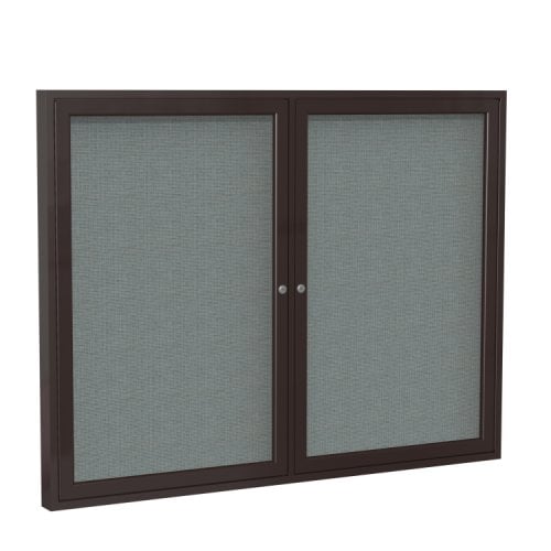 Ghent 2Door Bronze Aluminum Indoor Gray Tackboard