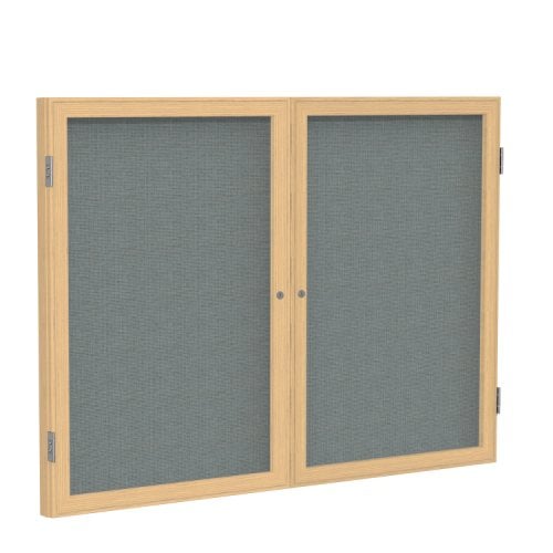Ghent 2Door Oak Frame Indoor Gray Tackboard