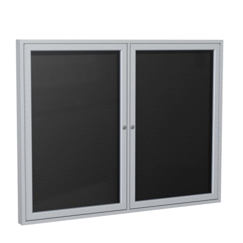 Ghent 2Door Satin Aluminum Black Letterboard
