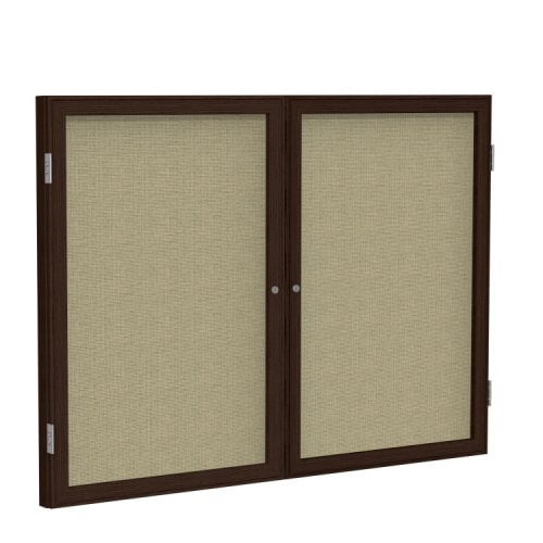 Ghent 2Door Walnut Frame Indoor Beige Tackboard