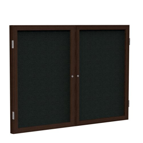 Ghent 2Door Walnut Frame Indoor Black Tackboard