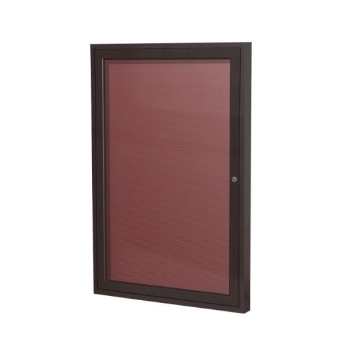 Ghent 36" x 30" 1Door Bronze Aluminum Burgundy Letterboard