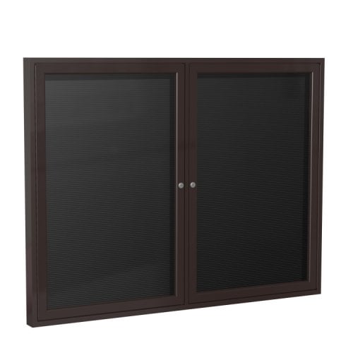 Ghent 36" x 48" 2Door Bronze Aluminum Black Letterboard