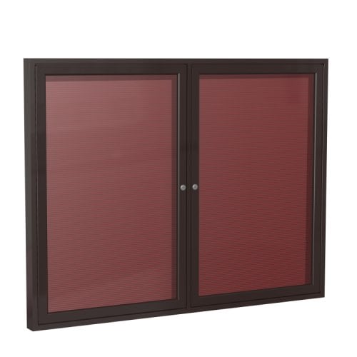 Ghent 36" x 60" 2Door Bronze Aluminum Burgundy Letterboard
