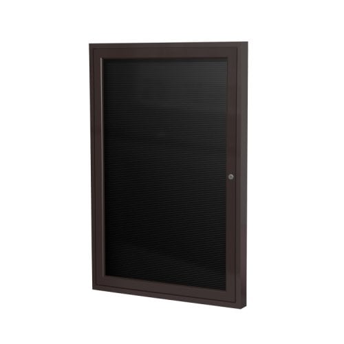 Ghent 36"x30" 1Door Bronze Aluminum Indoor Black Letterboard
