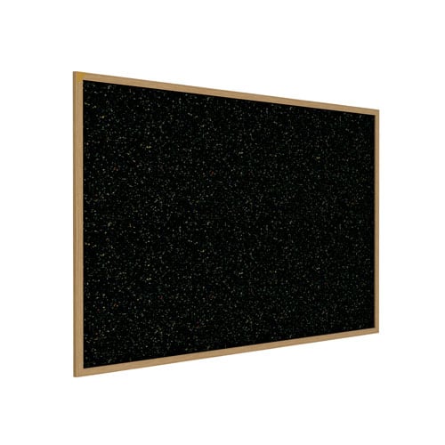 Ghent 36"x48" Recycled Rubber Tackboard w/ Oak Frame - Confetti