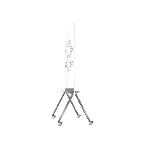 Ghent 36" x 42" Roam Mobile Double-Sided Whiteboard with Satin Aluminum Base