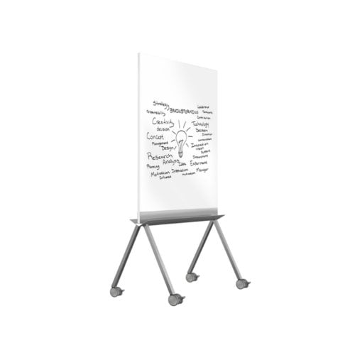 Ghent 36" x 42" Roam Mobile Double-Sided Whiteboard with Satin Aluminum Base
