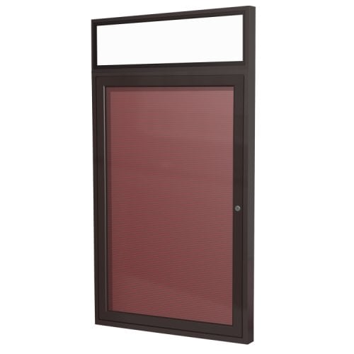 Ghent 36x24 1Door Bronze Indoor Headliner Burgundy Letterboard