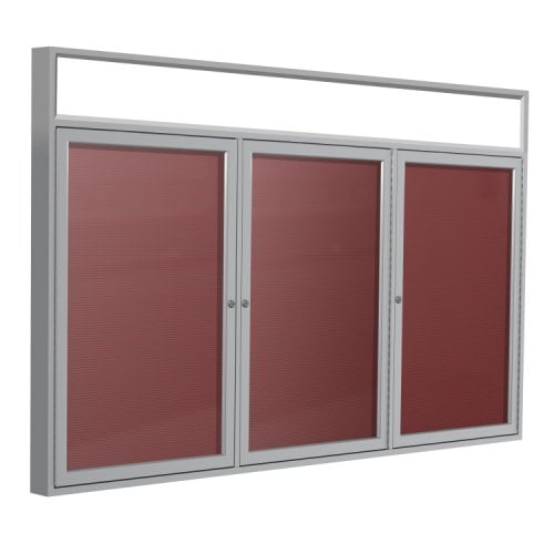 Ghent 36x72 3Door Satin Indoor Headliner Burgundy Letterboard