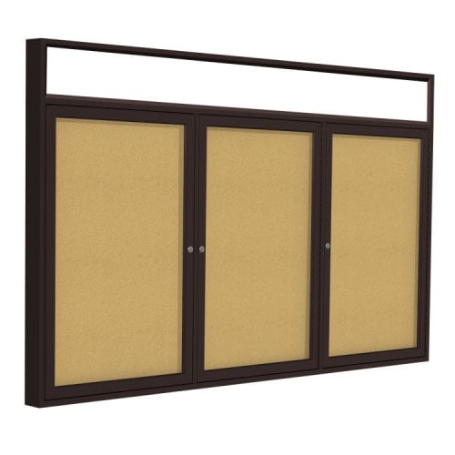 Ghent 3Door Bronze Aluminum Illuminated Headliner Corkboard