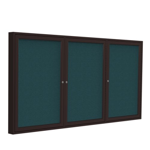 Ghent 3Door Bronze Aluminum Indoor Blue Tackboard