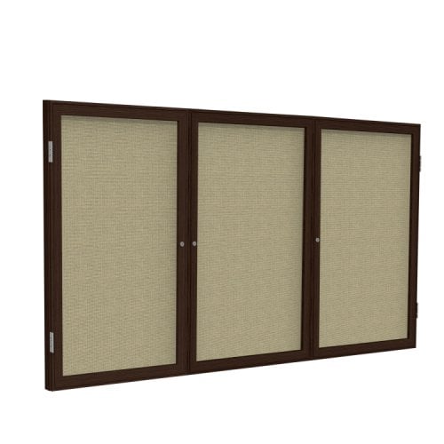 Ghent 3Door Walnut Frame Indoor Beige Tackboard
