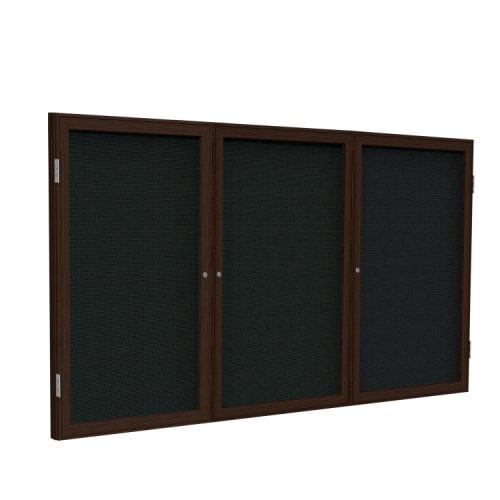 Ghent 3Door Walnut Frame Indoor Black Tackboard