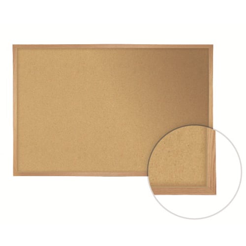 Ghent  4' x 4' Natural Cork Bulletin Board with Wood Frame