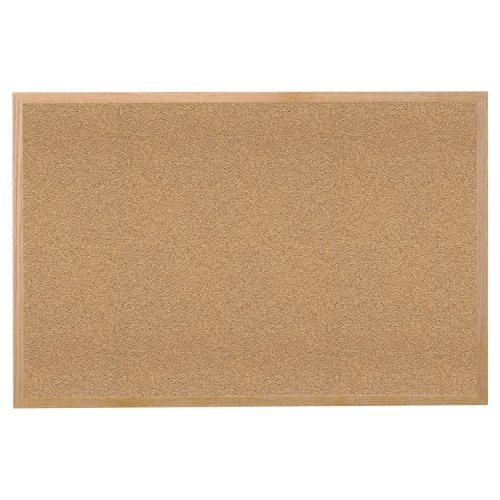 Ghent  4' x 6' Natural Cork Bulletin Board with Wood Frame