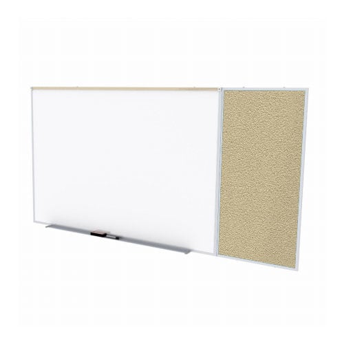 Ghent 4'x10' Combo C Magnetic Whiteboard Caramel Vinyl Tackboard