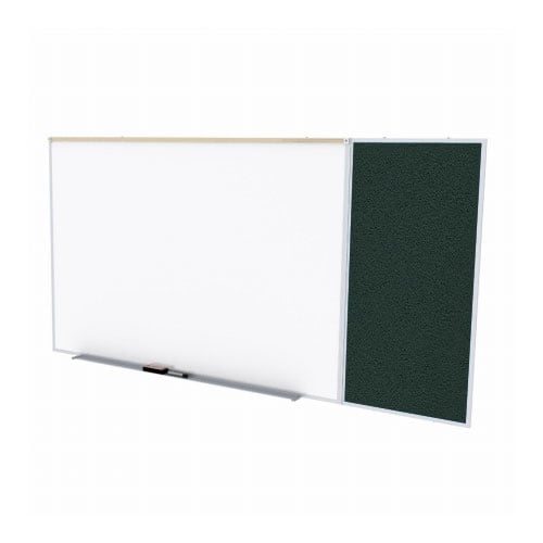 Ghent 4'x10' Combo C Magnetic Whiteboard Ebony Vinyl Fabric Tackboard