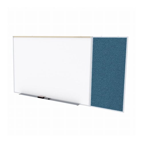 Ghent 4'x10' Combo C Magnetic Whiteboard Ocean Vinyl Fabric Tackboard