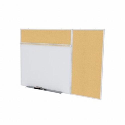 Ghent 4'x12' Combo B Magnetic Whiteboard Natural Cork Tackboard