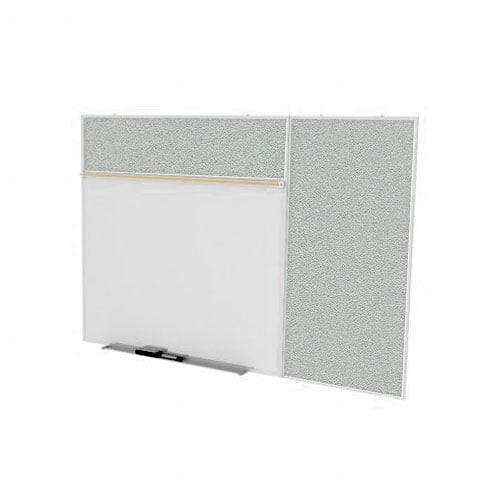 Ghent 4'x12' Combo B Magnetic Whiteboard Silver Vinyl Fabric Tackboard