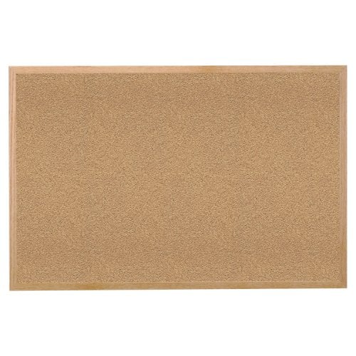 Ghent 4' x 12' Natural Cork Bulletin Board with Wood Frame