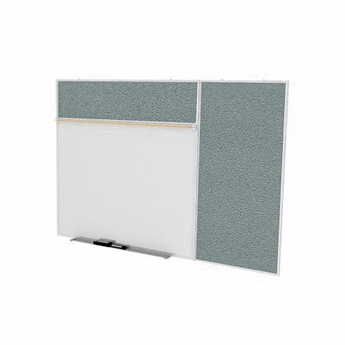 Ghent 4'x16' Combo B Magnetic Whiteboard Stone Vinyl Fabric Tackboard