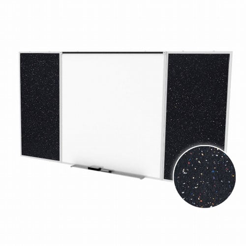 Ghent 4'x16' Combo D Magnetic Whiteboard Rubber Tackboard - Confetti
