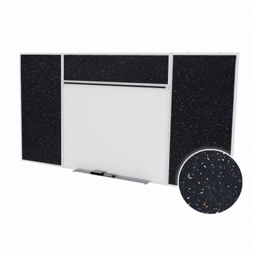 Ghent 4'x16' Combo E Magnetic Whiteboard Rubber Tackboard - Confetti