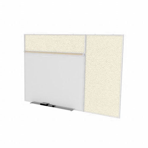 Ghent 4'x6' Combo B Magnetic Whiteboard Ivory Vinyl Fabric Tackboard