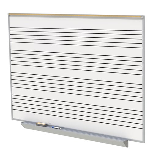 Ghent 4'x6' Music Staff Porcelain Magnetic Whiteboard with Box Tray