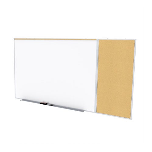 Ghent 4'x8' Combo C Magnetic Whiteboard Natural Cork Tackboard