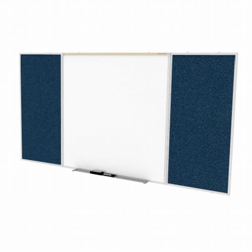 Ghent 4'x8' Combo D Magnetic Whiteboard Navy Vinyl Fabric Tackboard